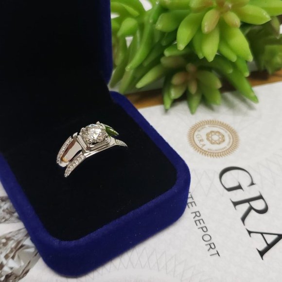 1 Carat Moissanite Men Engagement Ring 925 Sterling Silver Wedding Band D- FL - Picture 4 of 7